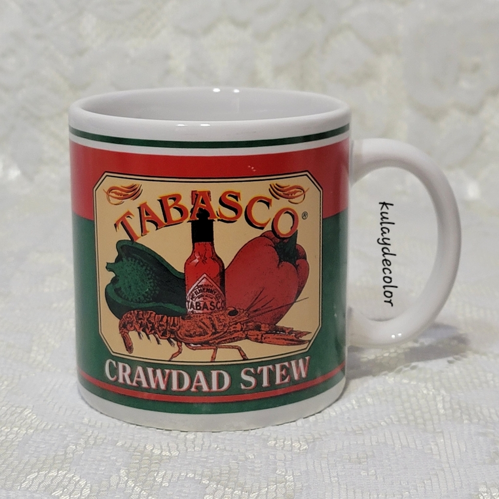 Vintage Tabasco Collectible Crawdad Stew Mug - McIlhenny Co. Coffee/Soup Cup